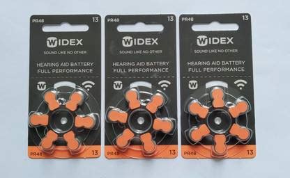 Widex Hearing Aid Batteries Size 13, Pack of 3 Strip MERCURY FREE ...