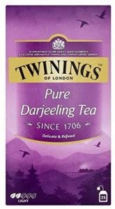 TWININGS Pure Darjeeling Tea Light Flavor 25 Tea Bags Black Tea Bags ...