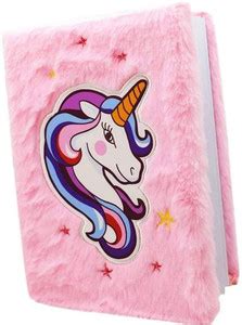 Smilemakers Fur Diary for Girls Personal A5 Size Diary Unicorn Furry ...