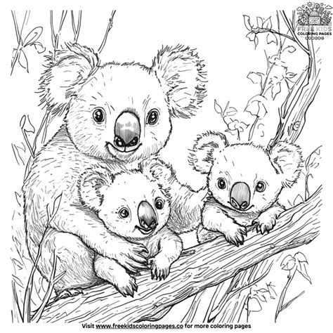 Koala Family Coloring Pages