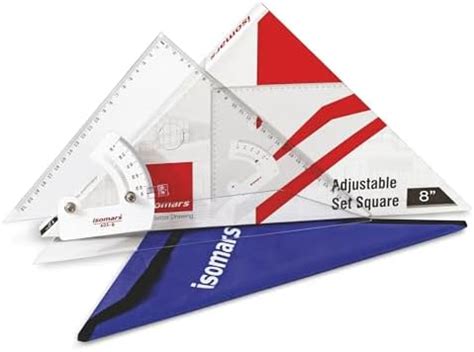 Isomars Adjustable Set Square – 8" Clear Acrylic Drafting Tool with ...