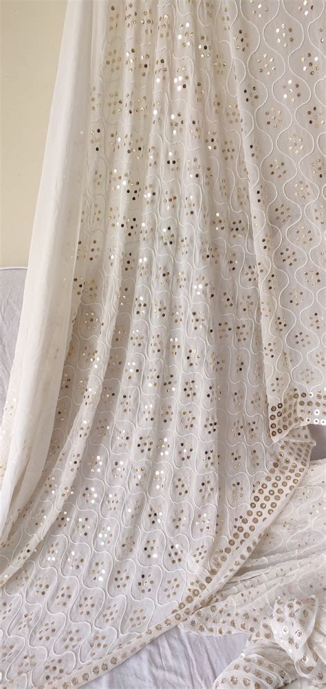 Ruhani Allover Badla and Pearl Embroidered Pure Georgette Saree