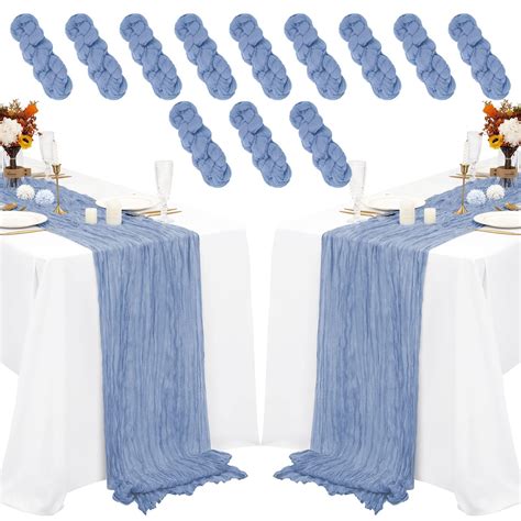 12 Pack Fall Cheese Cloths Table Runner 35x120 Inch 10Ft Dusty Blue ...