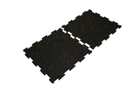 EPDM Gym Flooring Tile Yellow - Black | MiracleFitness UAE