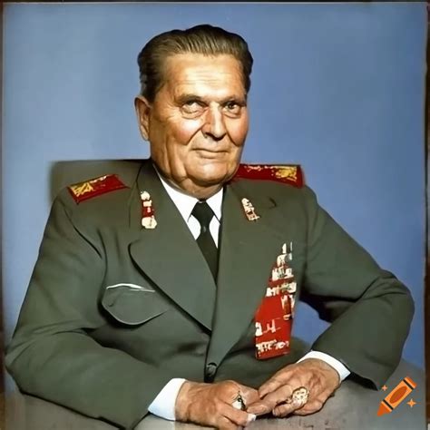 Portrait of Josip Broz Tito, former president of Yugoslavia, in color on Craiyon
