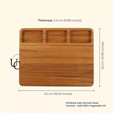 Buy Big Chopping Board with 3 Compartments | Wooden Cutting Board at ...