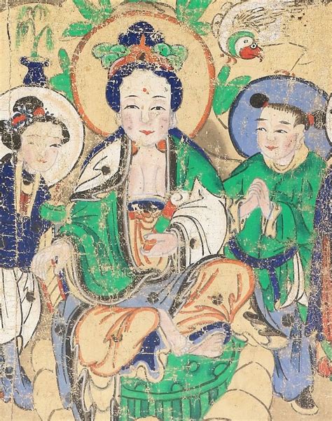 Immortal He Xiangu Painting on Canvas, China, 19th Century Asian Art ...