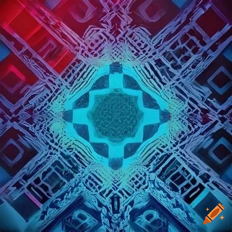 Geometric abstract art with repetition of shapes and patterns