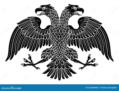 Double Headed Imperial Eagle with Two Heads Stock Vector - Illustration ...