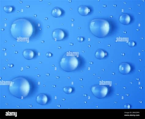 Realistic water drop. Rain droplet splashes, transparent teardrops ...