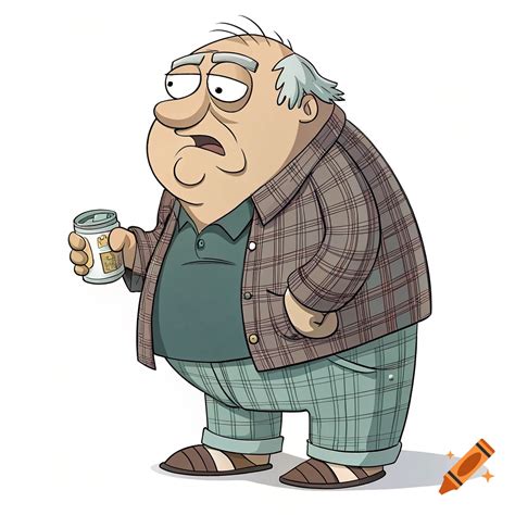 Old Peter Griffin drawing on Craiyon