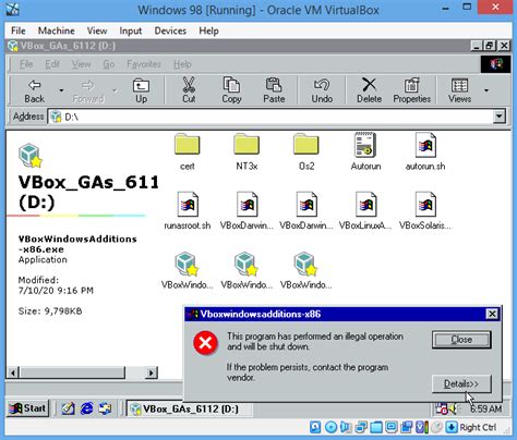Image result for Windows 98 Display VirtualBox