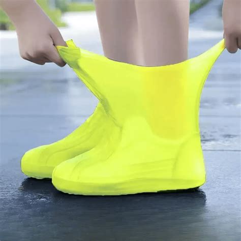 1pair Rubber Rain Boot Overshoes For Outdoor Use Silicone Waterproof ...