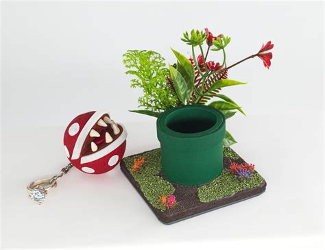 Piranha Plant Engagement Ring Box I made. : r/Mario