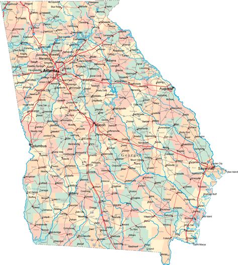 Georgia Road Map • Mapsof.net