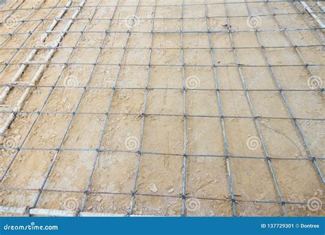 The Steer Wire Mesh for Concrete Floor in Construction Site Stock Image ...