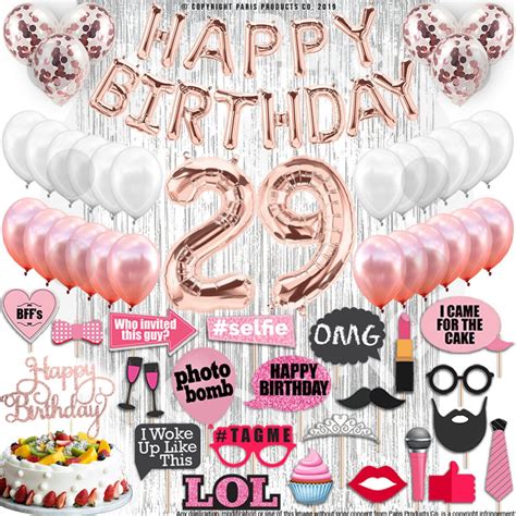 29th Women Birthday Decorations Rose Gold 29th Birthday Party - Etsy