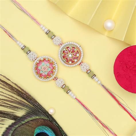 Opal Stone Floral Rakhis – The Purple Tree