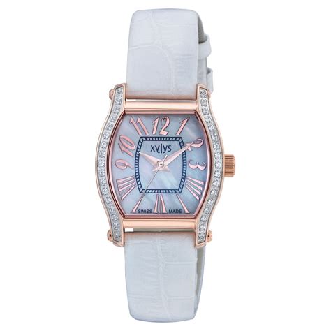 Buy Online Xylys Swiss Analog White Leather Strap and Mother of Pearl ...