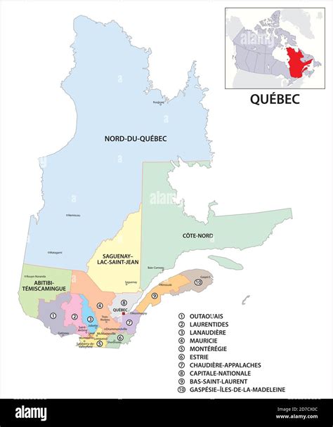 Quebec province map hi-res stock photography and images - Alamy