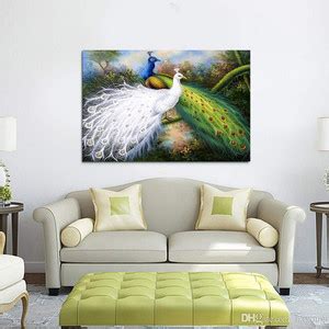 Vinyl Painting Two Beautiful Peacocks Together wallpaper scenery poster ...