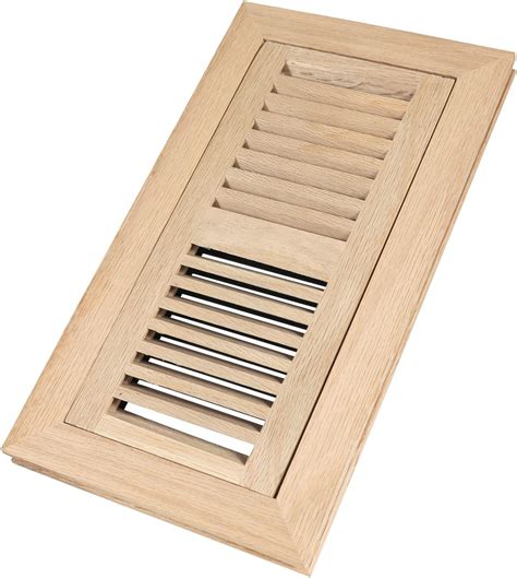 Hardwood White Oak Floor Register, Flush Mount with Frame, 4x10 Inch ...