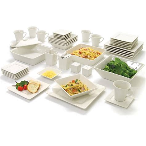 10 strawberry street nova square banquet 45 piece dinnerware set ...