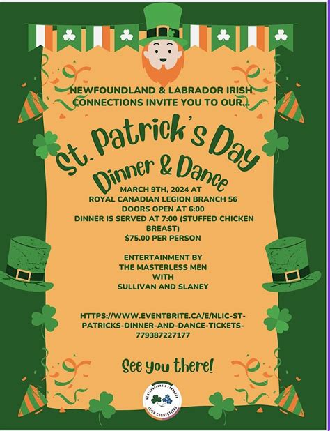 NLIC St. Patricks Dinner and Dance, Pleasantville Legion Branch 56, St ...