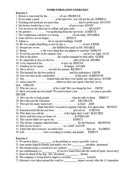 Word Formation Process Exercise 的图像结果