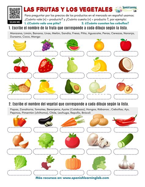 Lista De Frutas Y Verduras