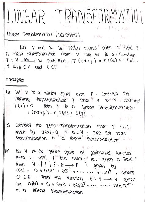 Linear Transformation(part 1) - Discrete Mathematics - Studocu
