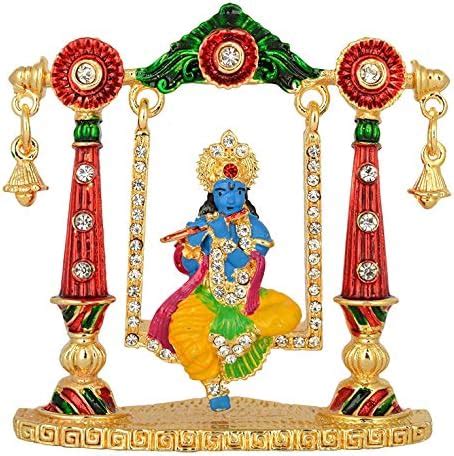 Buy GCT Lord Krishna Idol on Jhula Bansuri Krishna Idol (B-152) Gold ...