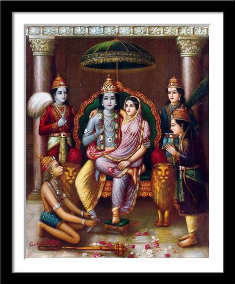 Tallenge - Shri Ram Panchayatan - Raja Ravi Varma Press - Small Framed ...
