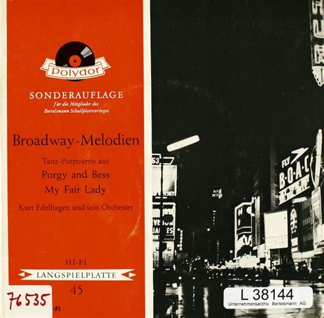 Kurt Edelhagen und sein Orchester. Broadway-Melodien – Bertelsmann ...
