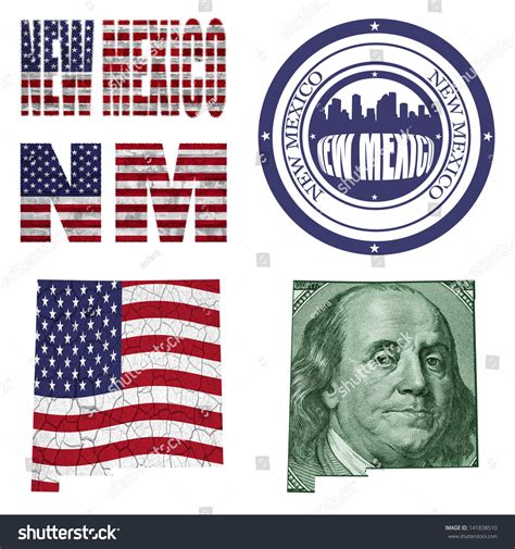 New Mexico State Collage Map Stampwordabbreviation Stock Illustration 141838510 | Shutterstock