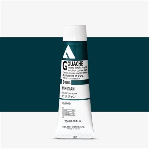 Holbein Acrylic Gouache Viridian 20ml | Artzo India