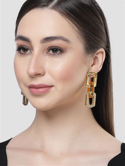 Bohey by KARATCART Gold Plated Drop Gold Earrings for Women