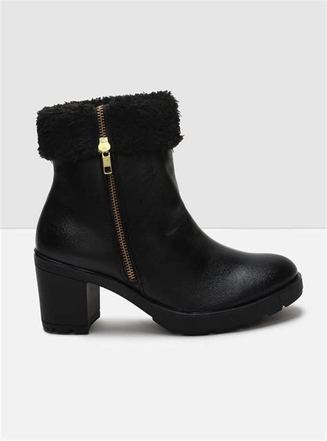 Buy MAX Women Solid Zip Closure Boots Online at just Rs. 1999.0 ...