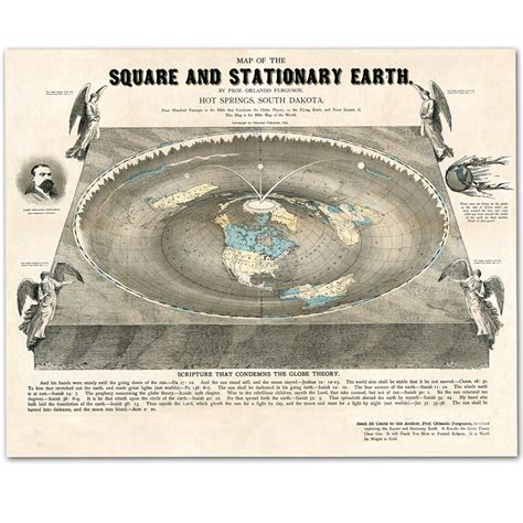 Lone Star Art Flat Earth Map - 11x14 1893 Map by Orlando Ferguson ...