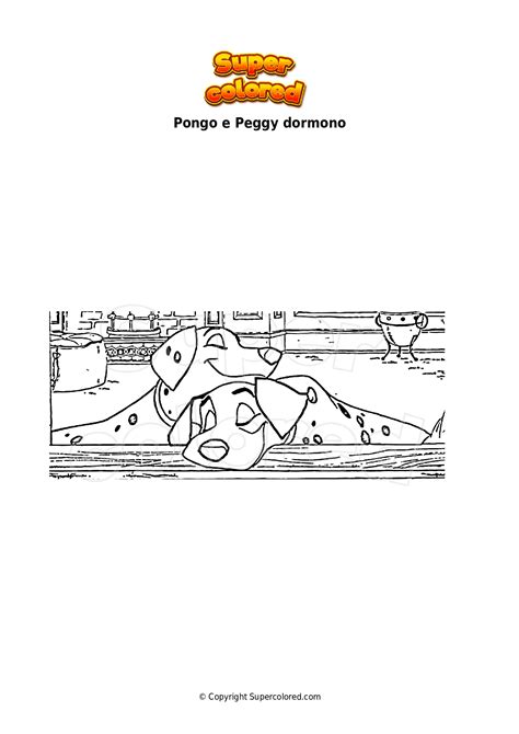 Disegno da colorare Cuccioli dormono in La carica dei 101