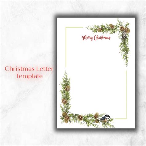 Christmas Letter Template INSTANT DOWNLOAD Beautiful Designs No Editing ...