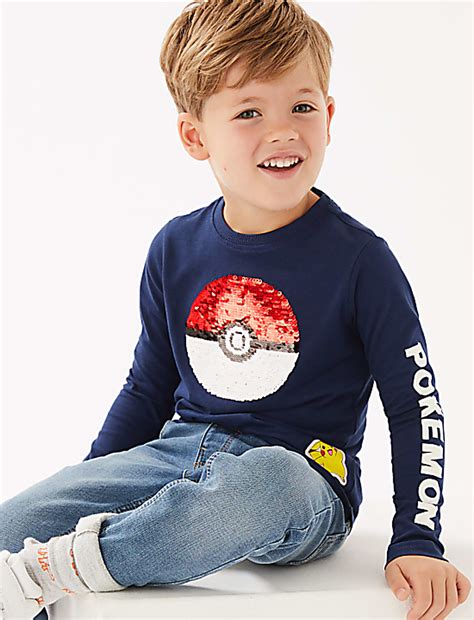 Buy Pure Cotton Pokémon™ Sequin Top (2-7 Yrs) at Marks & Spencer