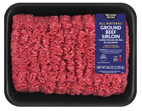 All Natural* 90% Lean/10% Fat Ground Beef Sirloin, Tray | Fig App