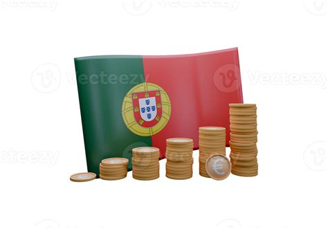 Inviting 3D render illustration of Portugal flag and currency called Euro 51339162 PNG