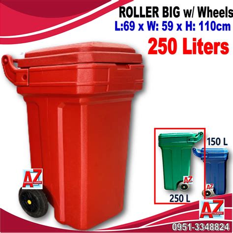 Roller Big 250 Liters Trash Bin with Wheels | Lazada PH