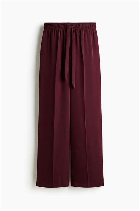 Women's Burgundy Wide trousers | H&M IN