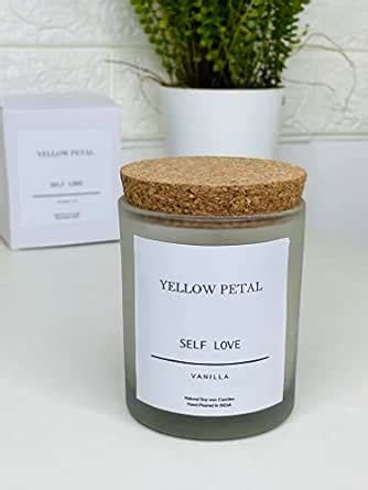 Yellow Petal Glass Jar Soy Scented Candles with Crock Lid | Vanilla ...
