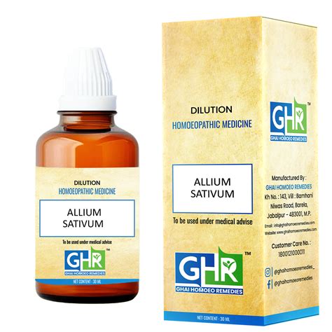 Allium Sativum Dilution – Ghai Homoeo Remedies