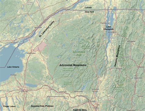 Adirondack Mountain Range Map