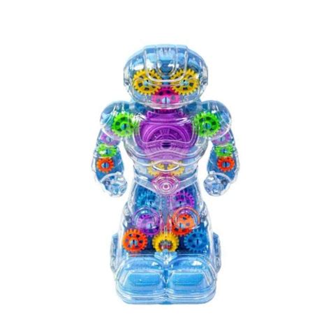 Tenfun Electric Transparent Gear Walking Robot Toy for Kids with Multi ...